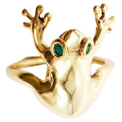 Rossella Ugolini Anillo Rana Ojos Esmeralda Oro Amarillo 18K