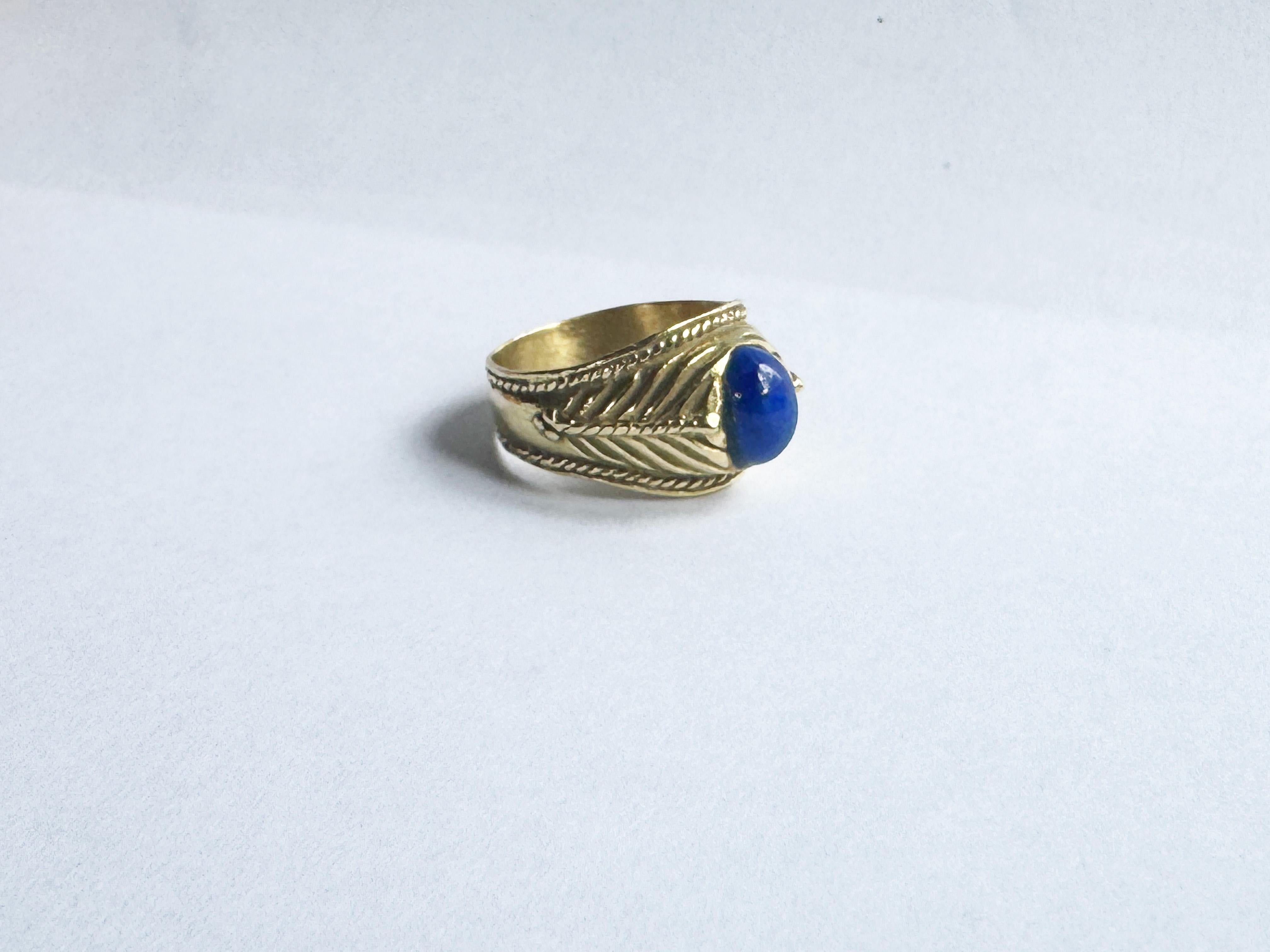 da uomo o donna Rossella Ugolini Anello Cocktail Artigianale in Lapislazzuli Oro Giallo 18k in vendita
