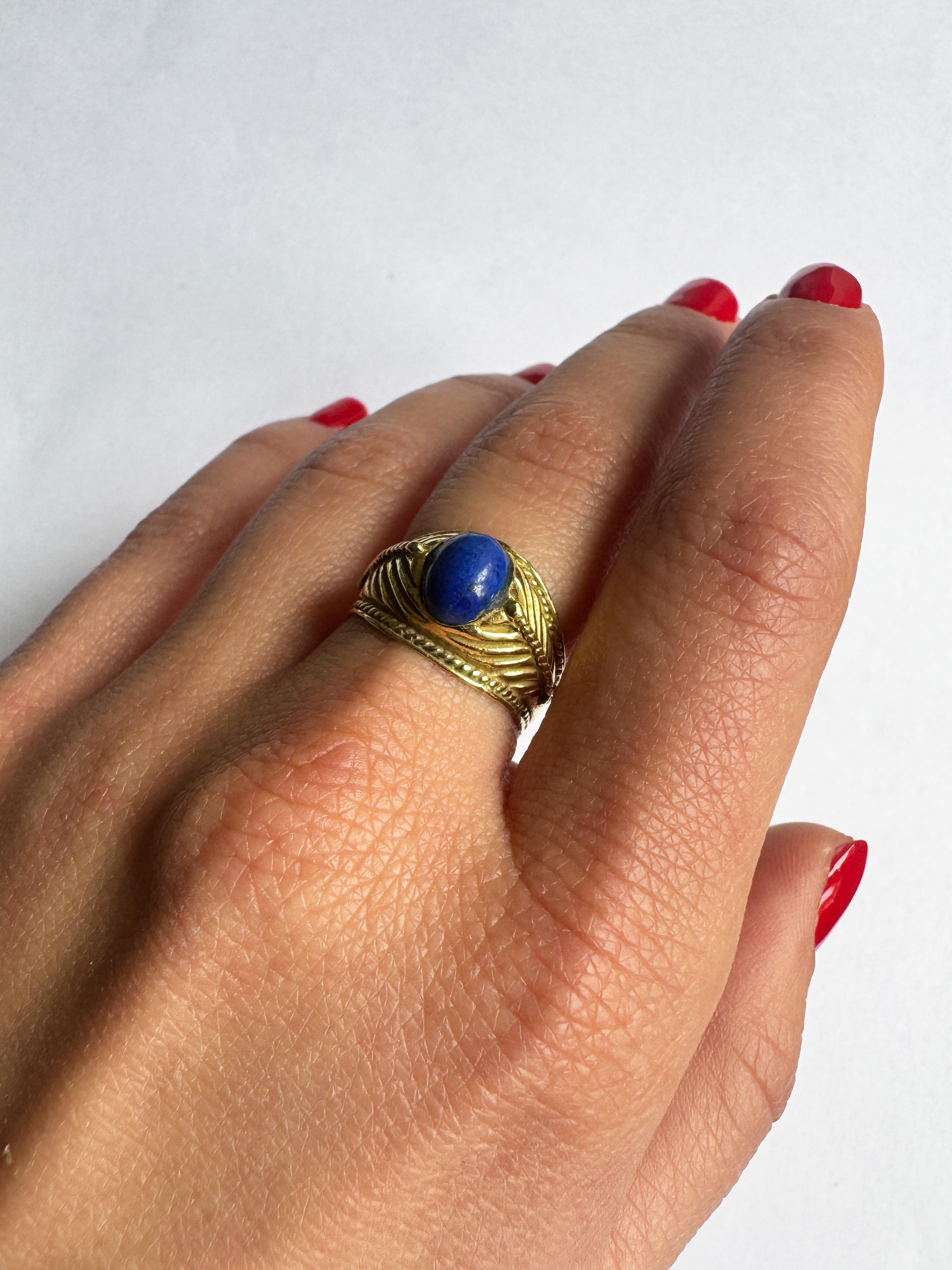 Rossella Ugolini Anello Cocktail Artigianale in Lapislazzuli Oro Giallo 18k in vendita 1