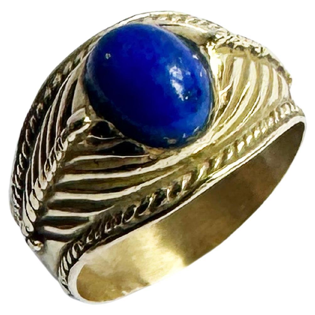 Rossella Ugolini 18k Yellow Gold Lapis Lazuli Handcrafted Cocktail Ring