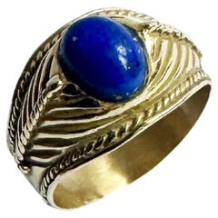 Rossella Ugolini 18k Yellow Gold Lapis Lazuli Handcrafted Cocktail Ring