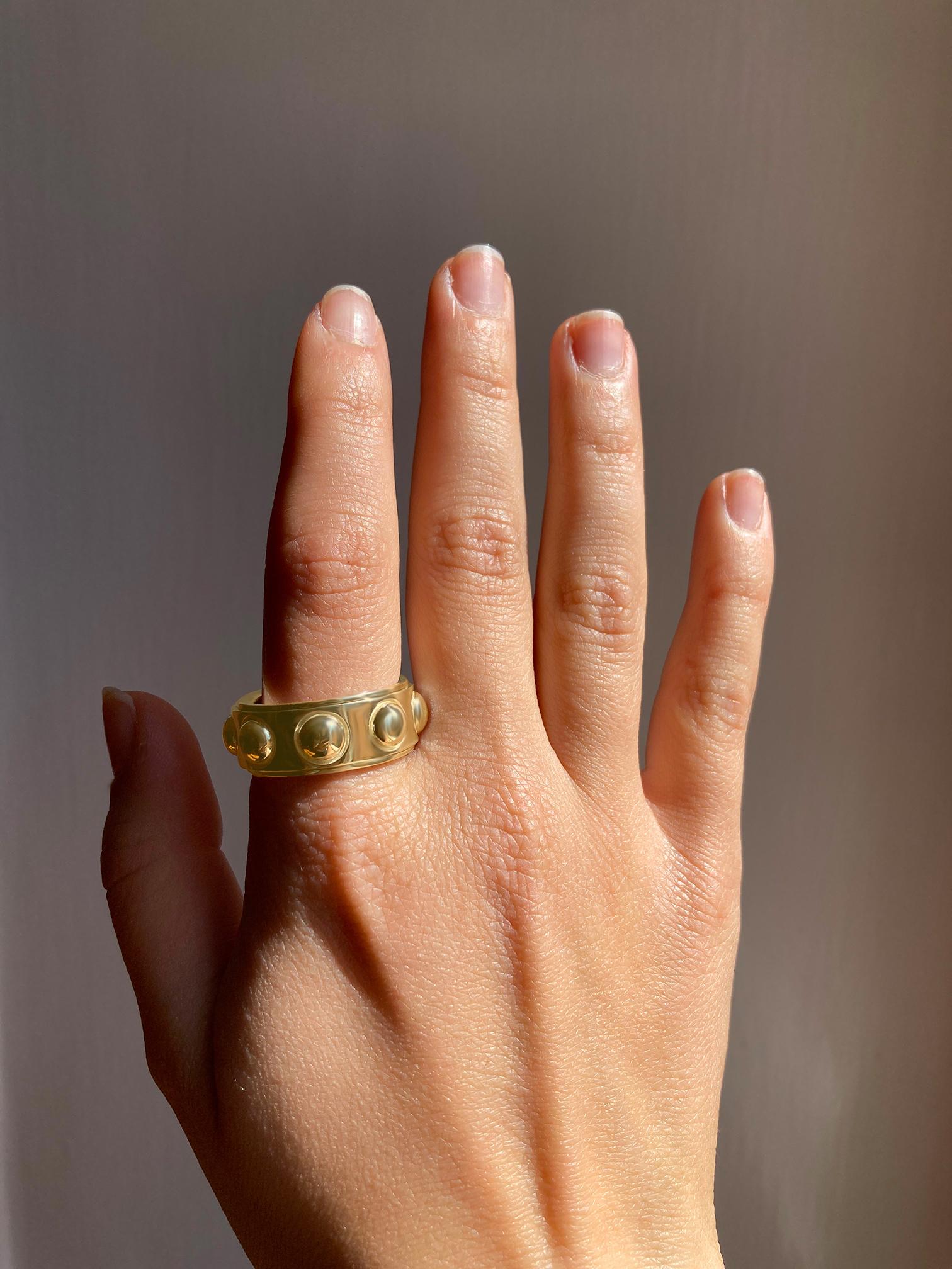 Rossella Ugolini 18K Yellow Gold No Stress Rotated Man Band Ring For Sale 5