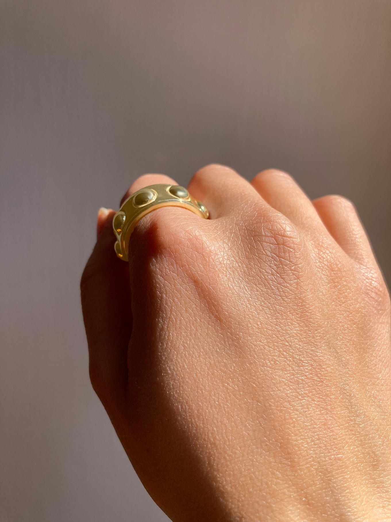 Rossella Ugolini 18K Yellow Gold No Stress Rotated Man Band Ring For Sale 6