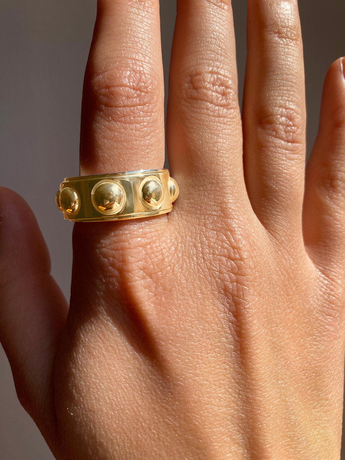 Rossella Ugolini 18K Yellow Gold No Stress Rotated Man Band Ring For Sale 7