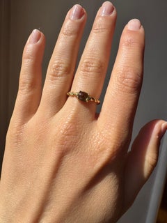 Rossella Ugolini 18k Yellow Gold Oval Peridot Handcrafted Rope East West Ring