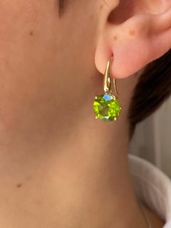 Rossella Ugolini 18k Yellow Gold Peridot Drop Earrings Made in Italy