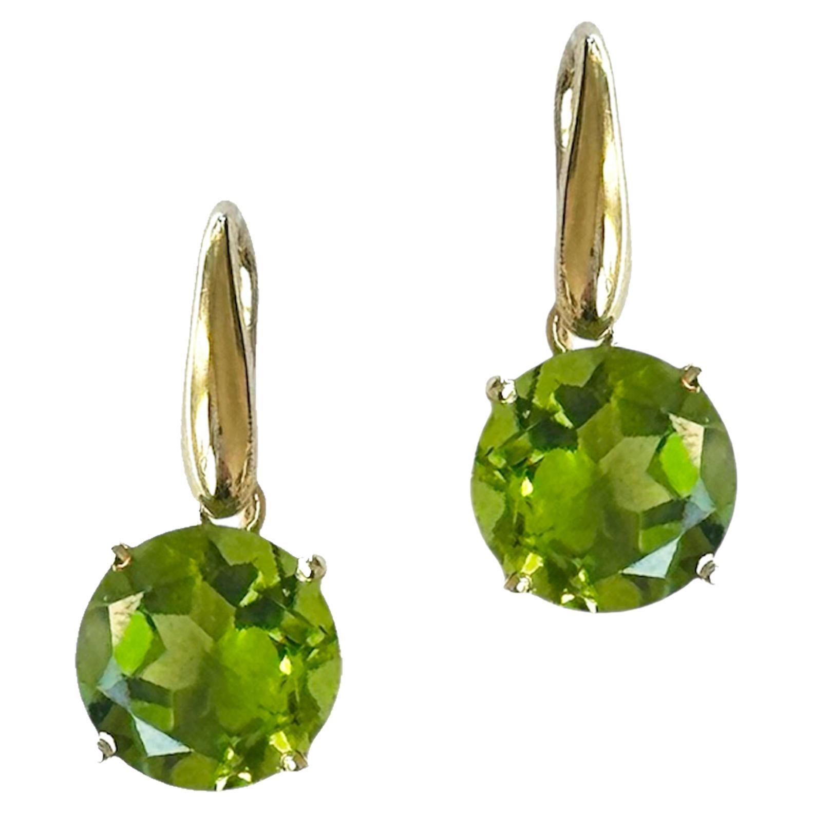 Rossella Ugolini 18k Yellow Gold Peridot Drop Earrings Made in Italy