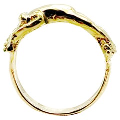 Anneau de mariage grenouille personnalisé en or jaune 18 carats Taille 10