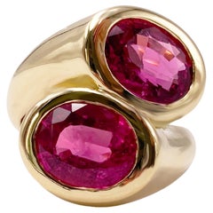 Rossella Ugolini Anillo de cóctel de oro amarillo de 18 quilates con turmalina rosa y rubelita