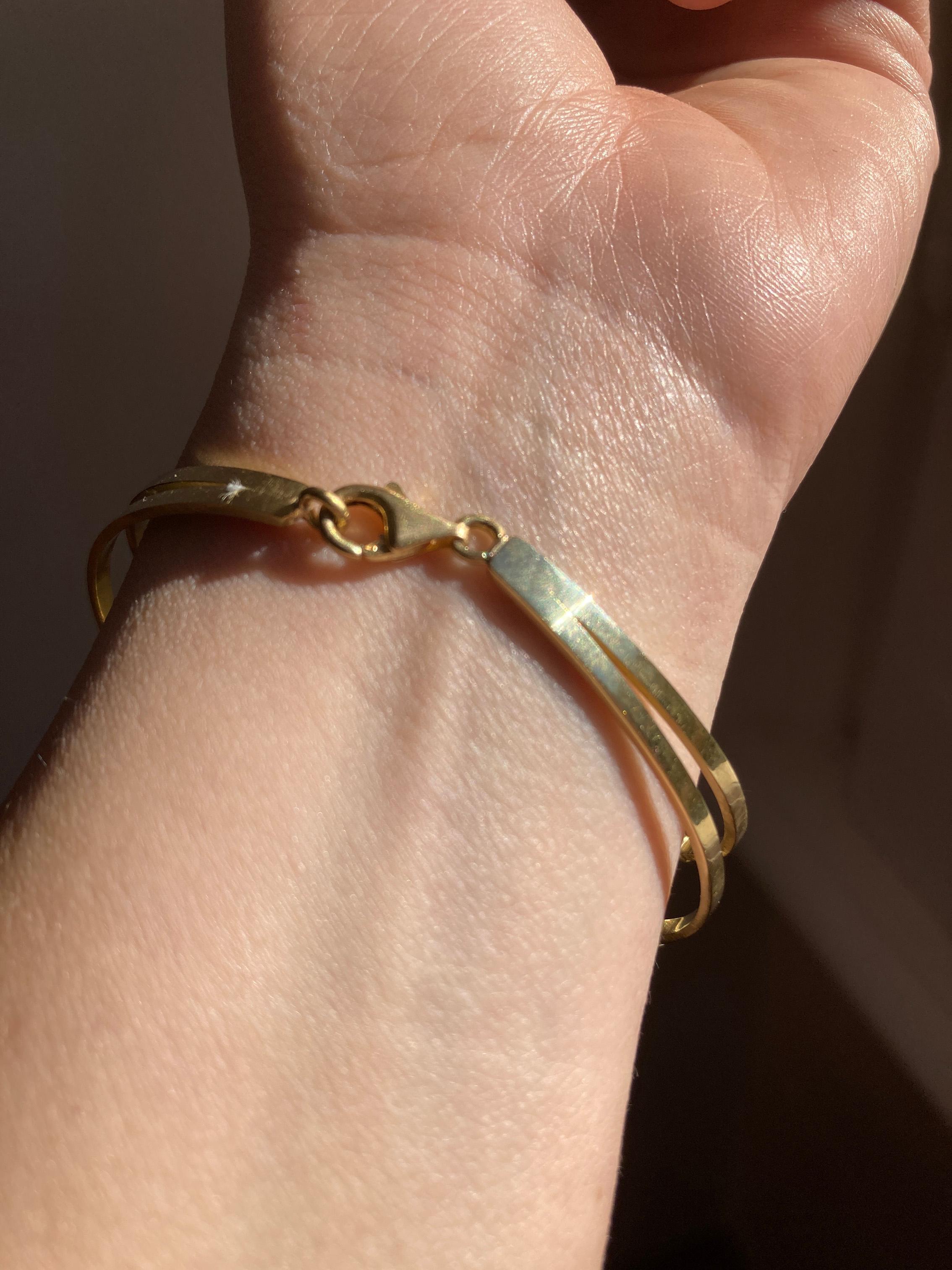 Rossella Ugolini 18K Yellow Gold Spotted Black Enamel Cuff Unisex Bracelets For Sale 6