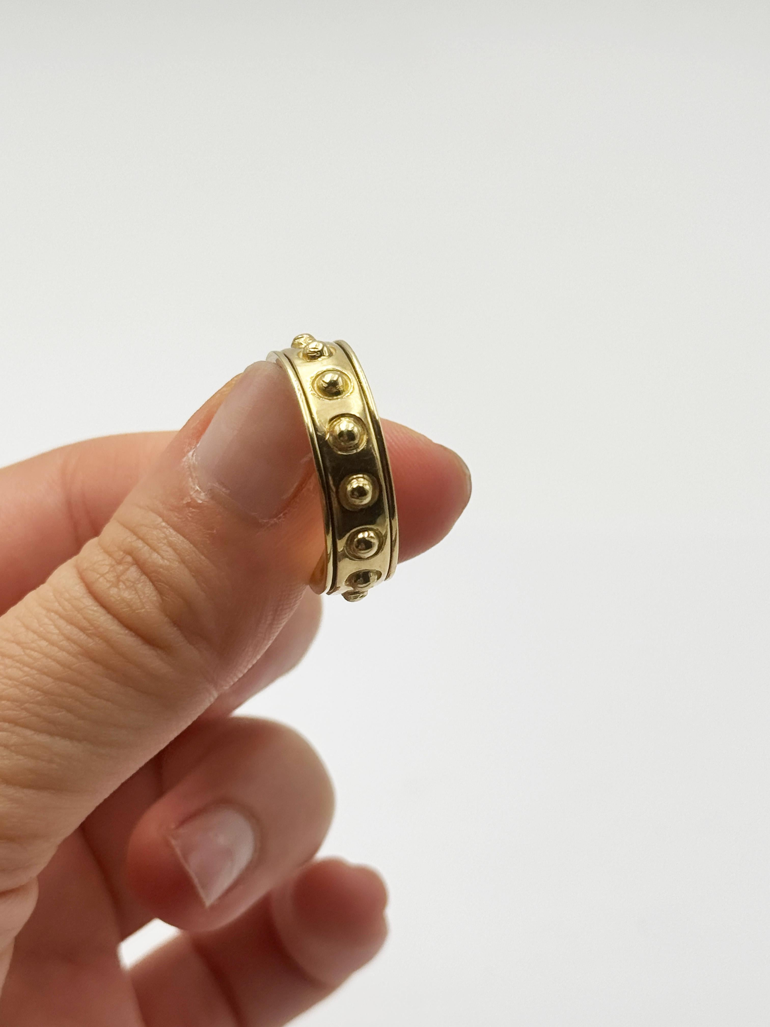 Bague homme sans stress en or jaune 18k à deux anneaux rotatifs Rossella Ugolini en vente 5