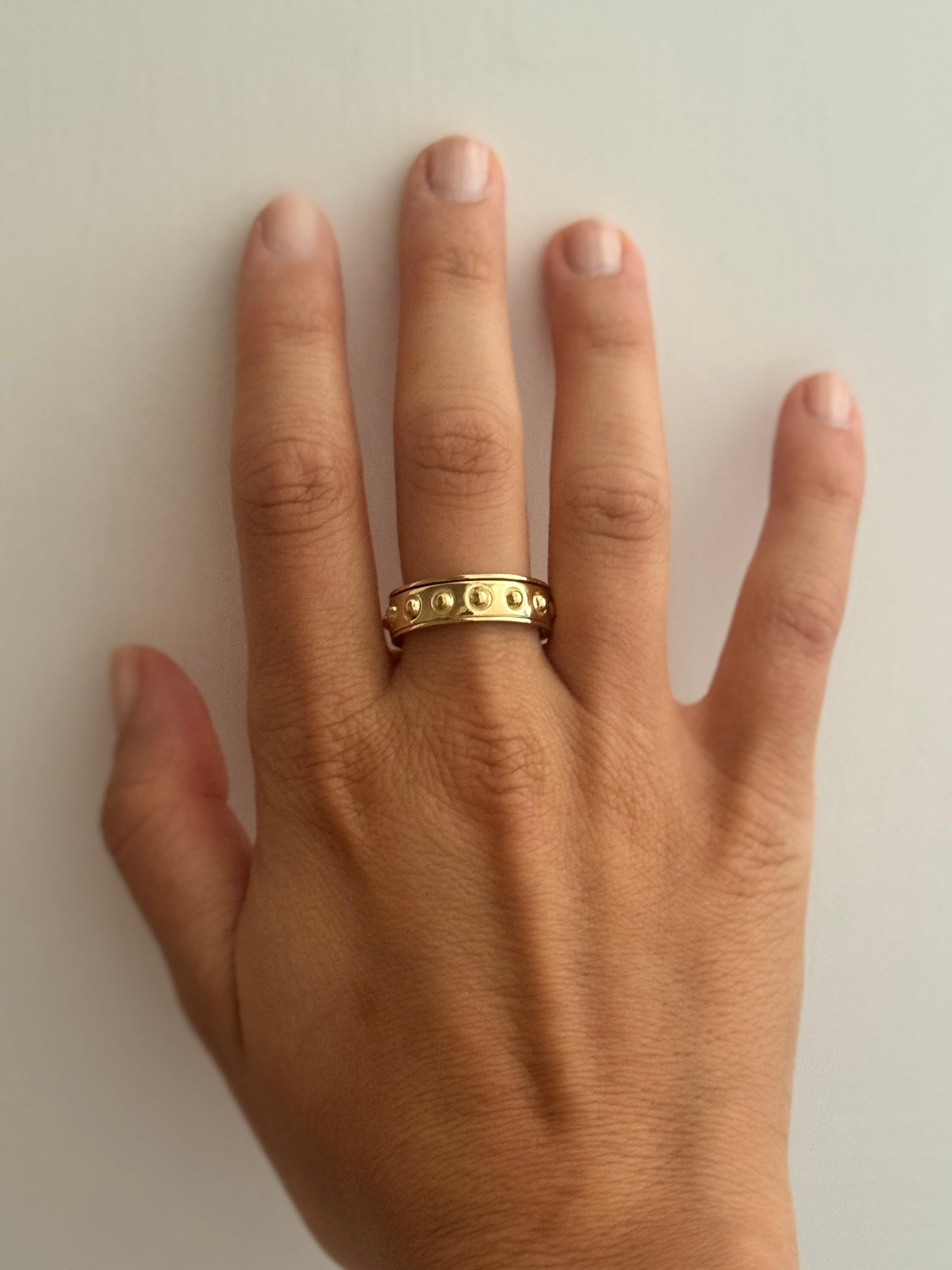 Rossella Ugolini 18 Karat Gelbgold zwei Rotating Bands Man 