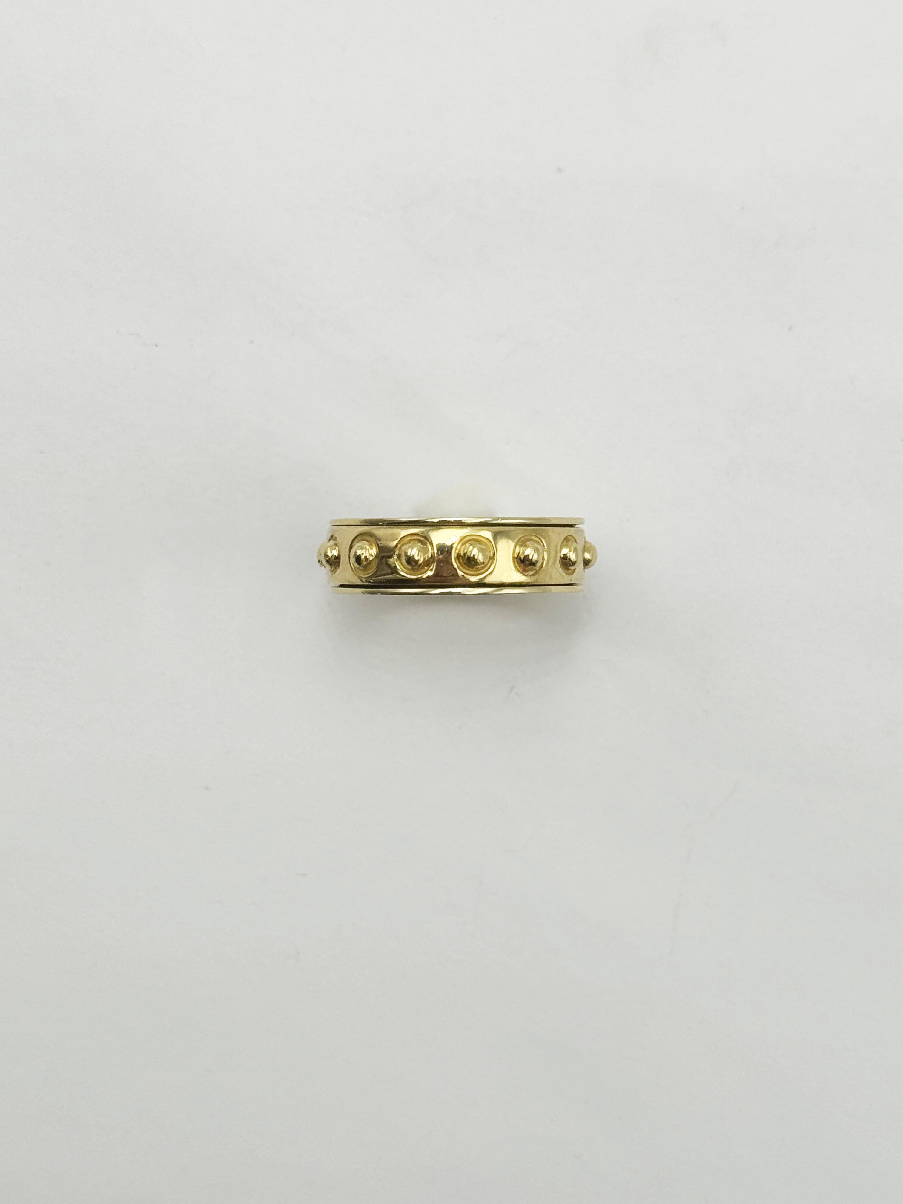 Bague homme sans stress en or jaune 18k à deux anneaux rotatifs Rossella Ugolini Pour hommes en vente