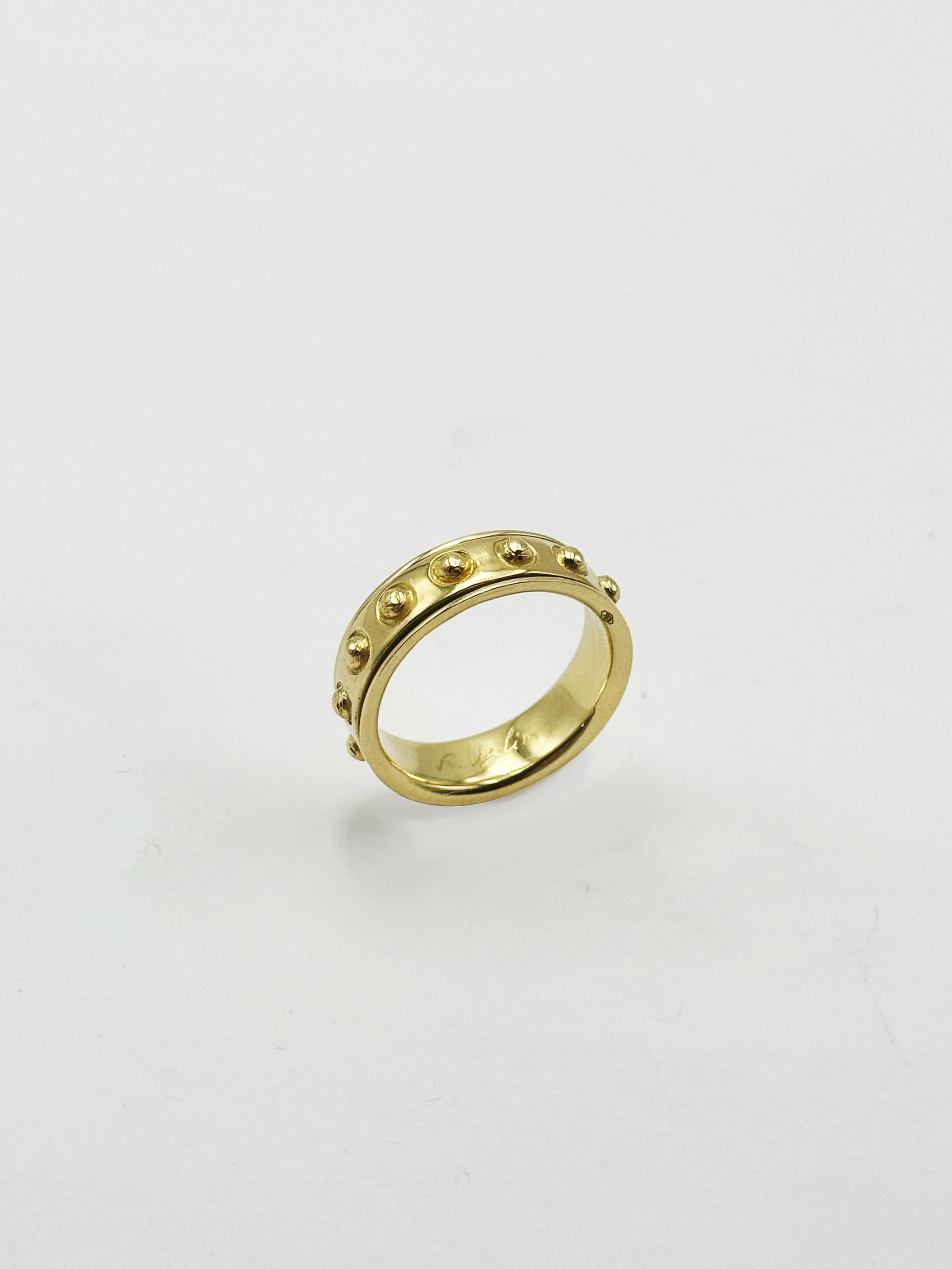 Bague homme sans stress en or jaune 18k à deux anneaux rotatifs Rossella Ugolini en vente 1