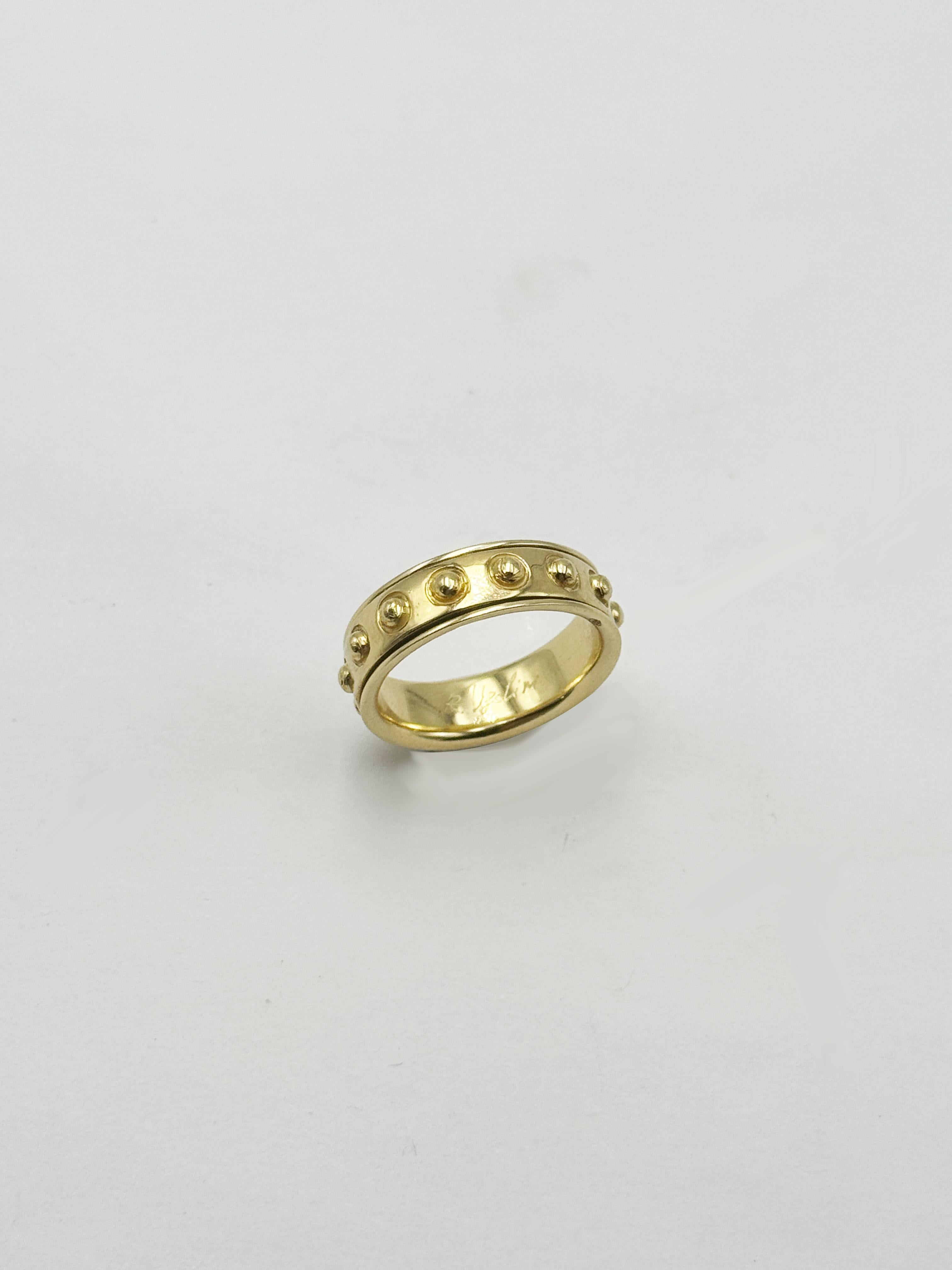 Bague homme sans stress en or jaune 18k à deux anneaux rotatifs Rossella Ugolini en vente 2