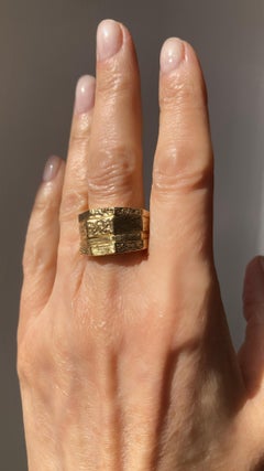 Rossella Ugolini 18K Yellow Gold Unique Handcrafted Man Band Ring