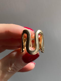 Rossella Ugolini 18kt Yellow Gold Modern Wave Ring, Italy, Unisex