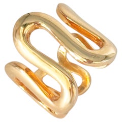 Rossella Ugolini 18kt Yellow Gold Modern Wave Ring, Italy, Unisex