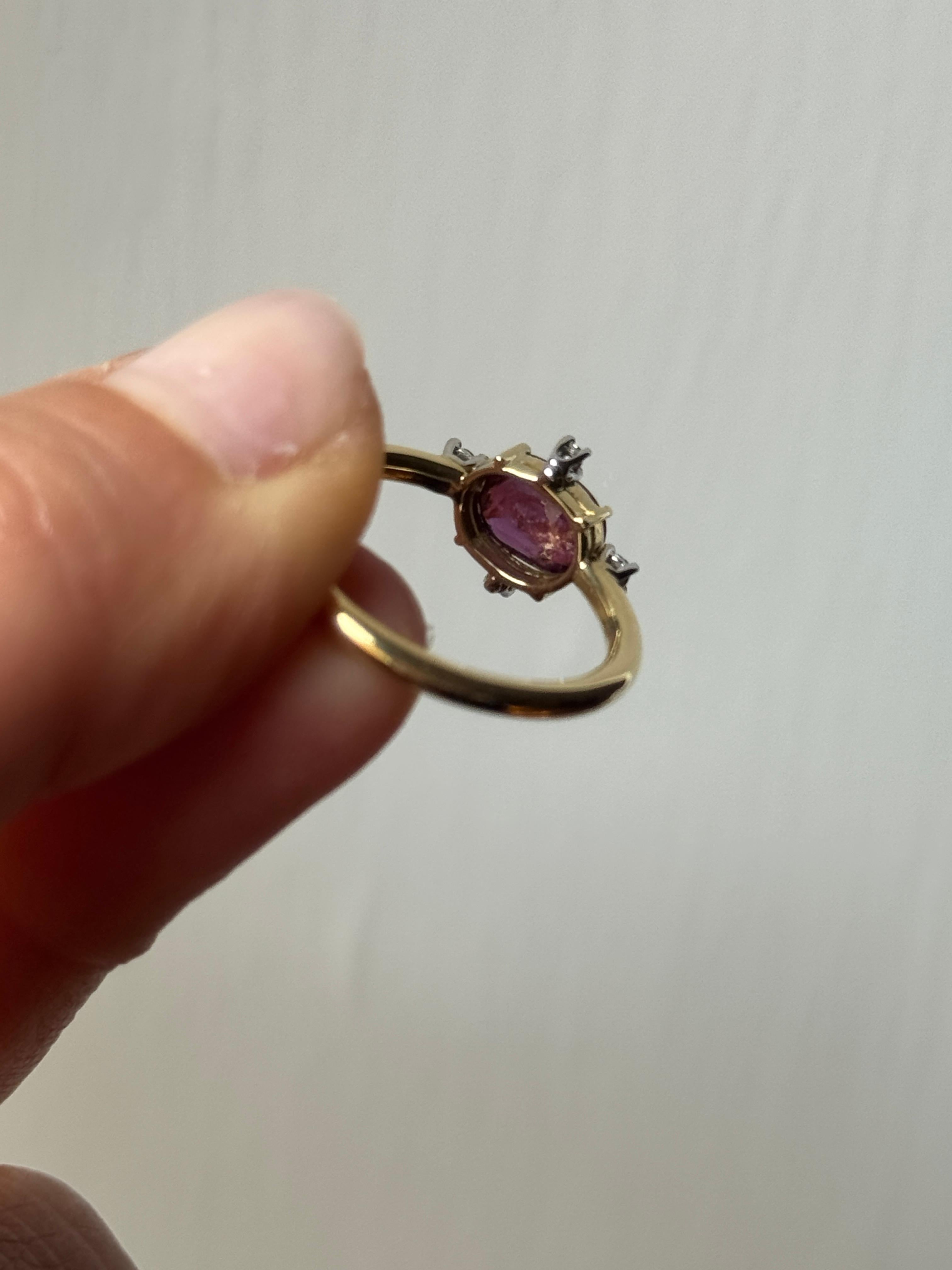 Rossella Ugolini 2 Carati Rubino Bianco Diamanti Oro Giallo 18K  Anelli a grappolo in vendita 7