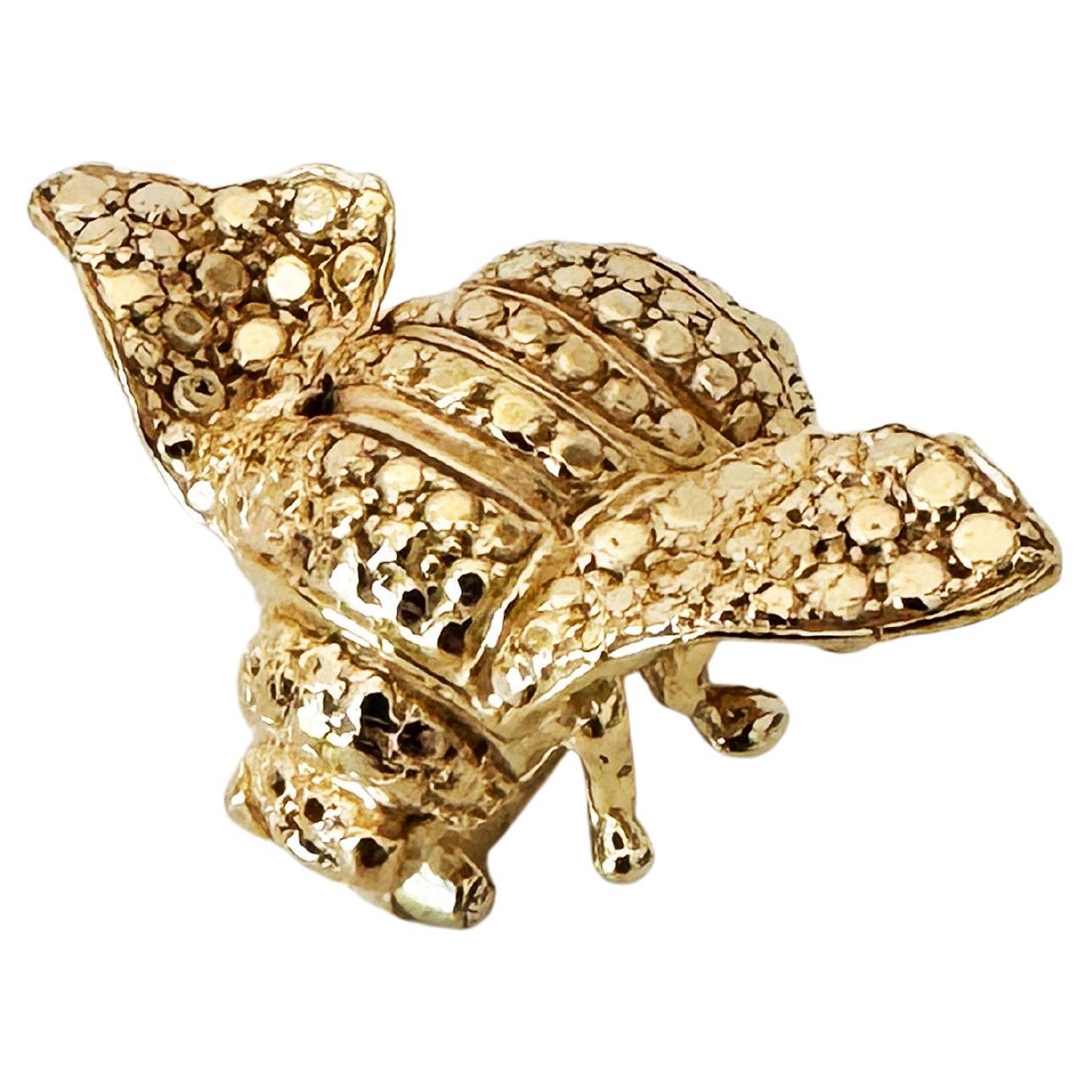 Rossella Ugolini 24k Gold-plated Bumblebee Handcrafted Man Brooch