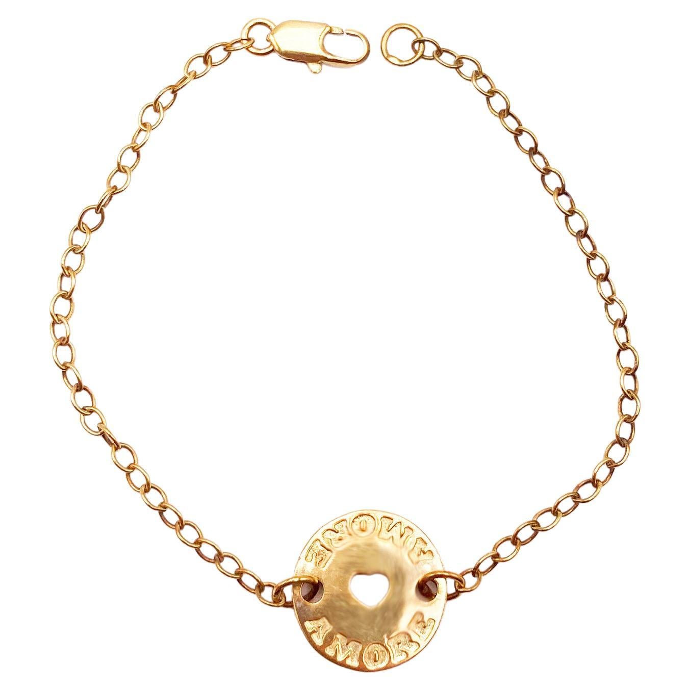 Rossella Ugolini 24K vergoldete Love "Amore" Kette Kreis Love Armbänder
