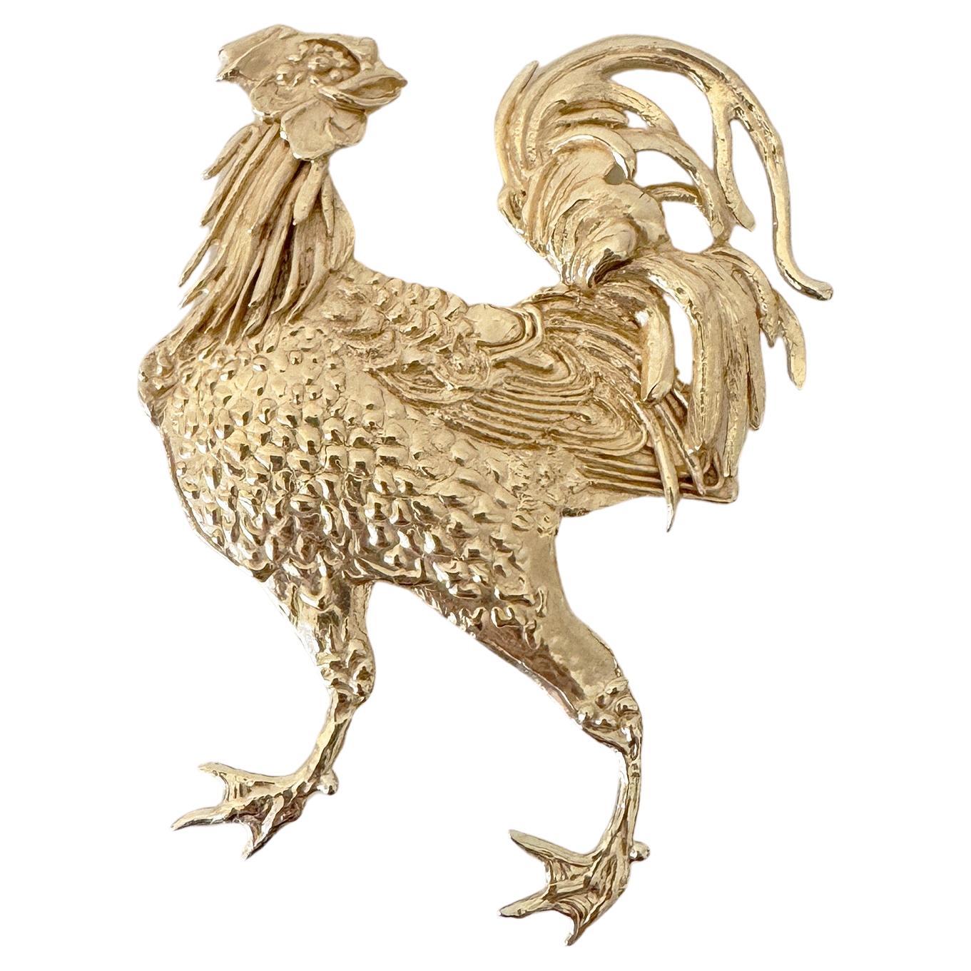 Rossella Ugolini 24k Gold-plated Rooster Brooch