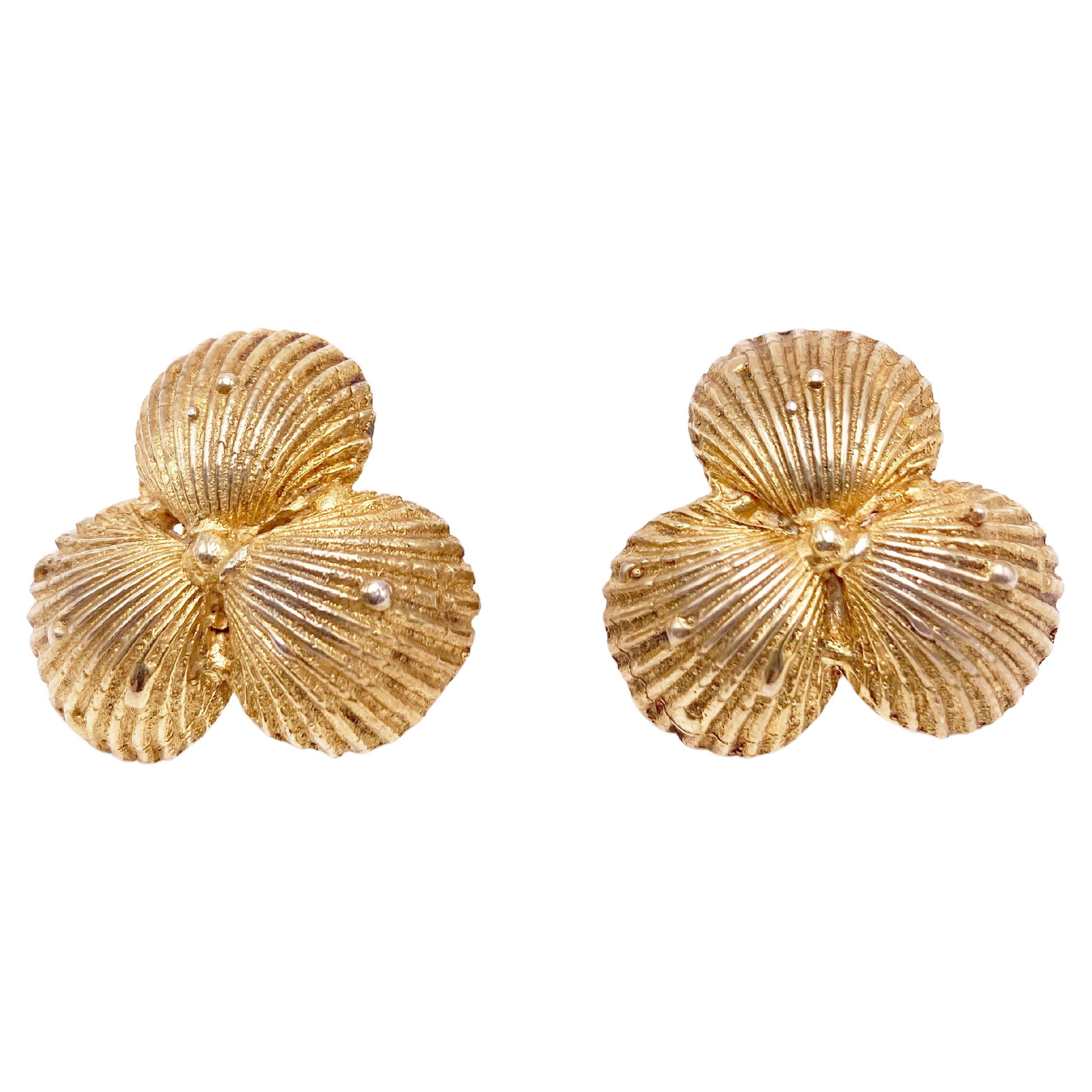 Rossella Ugolini 24K Gold Plated Shell Stud Clip-On Earrings