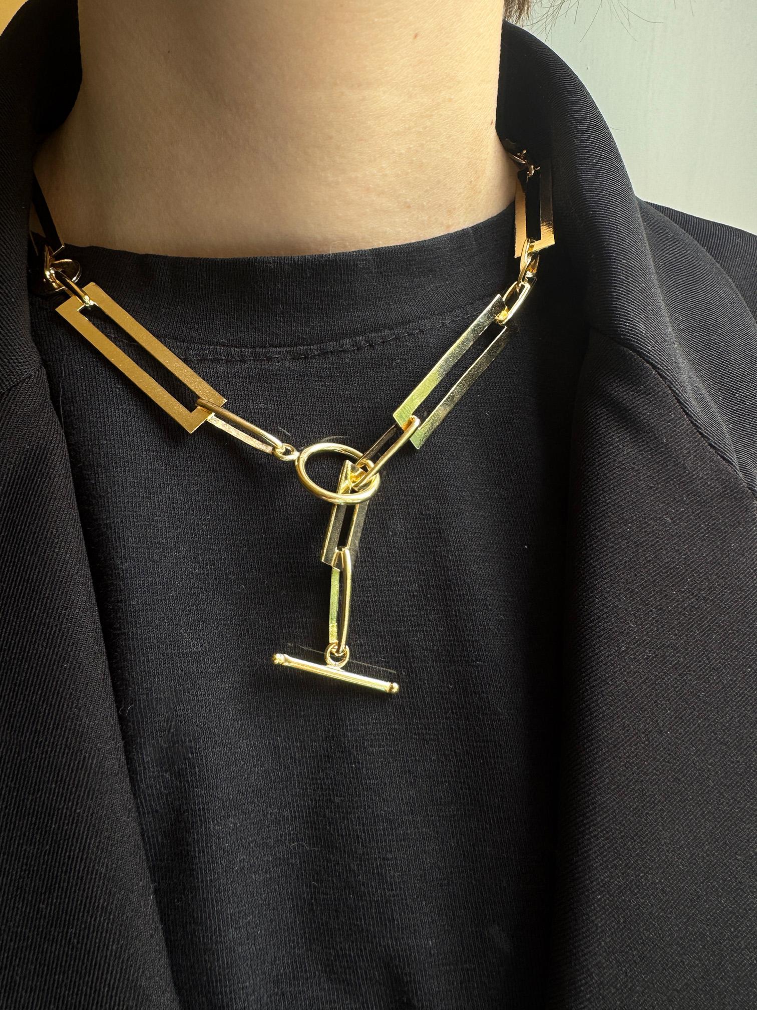 Rossella Ugolini 24k Yellow Gold-Plated Chain Link Lariat-Style Necklace in vendita 6