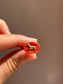 Boutons de manchette Rossella Ugolini en émail plaqué or jaune 24 ct.