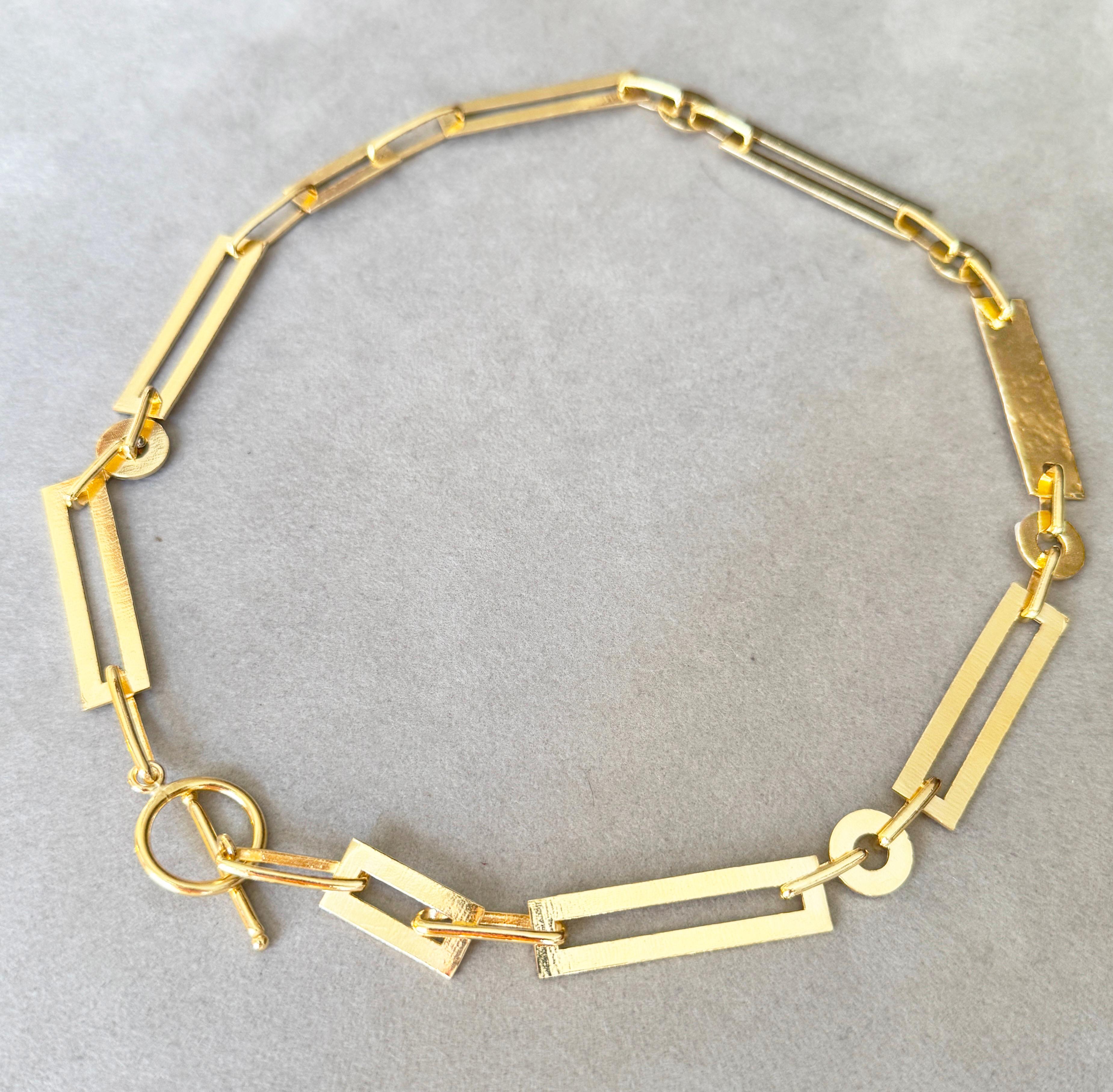 Rossella Ugolini 24k Yellow Gold-plated Hammered Man Lariat-Style Necklace For Sale 9