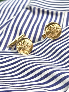 Rossella Ugolini 24k Yellow Gold Plated Handcrafted Coin Cufflinks