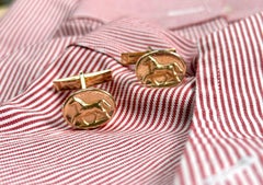 Rossella Ugolini 24k Yellow Gold Plated Handcrafted Horse Cufflinks