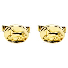 Rossella Ugolini 24k Yellow Gold Plated Handcrafted Horse Cufflinks