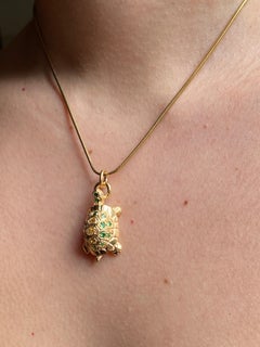 Rossella Ugolini Turtle White Diamonds Eyes 24k Yellow Gold-Plated Necklace