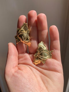 Rossella Ugolini 24kt Gold Plated Ephemery Butterfly Stud Earrings