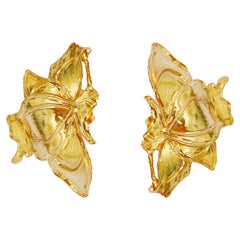 Rossella Ugolini, clous d'oreilles papillon en or plaqué or 24 carats