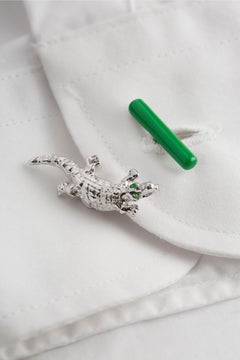 Rossella Ugolini Gemelli Alligatore Occhi di Smeraldo in Argento Placcato Oro