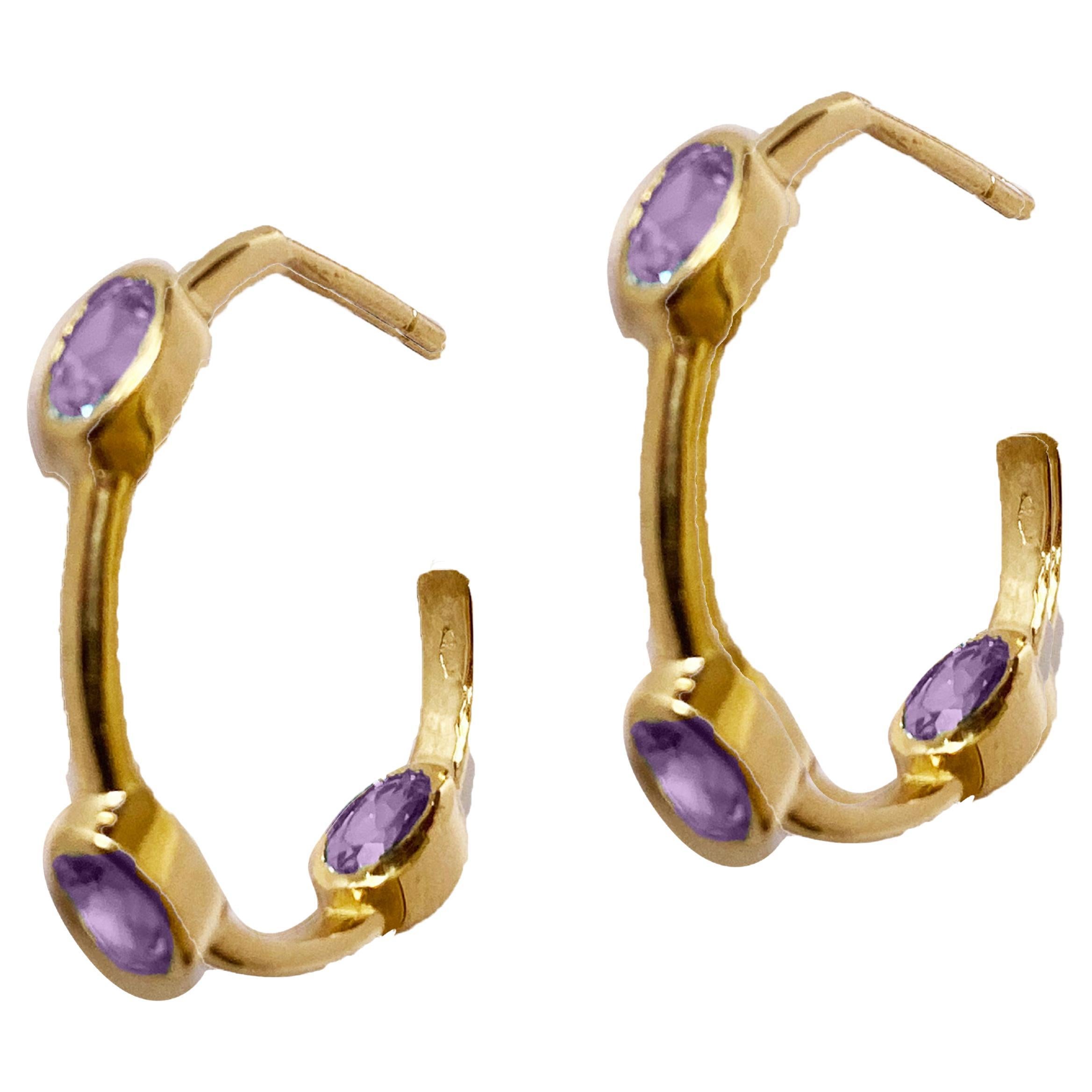 Rossella Ugolini Amethyst 18K Gelbgold Unisex-Ohrringe