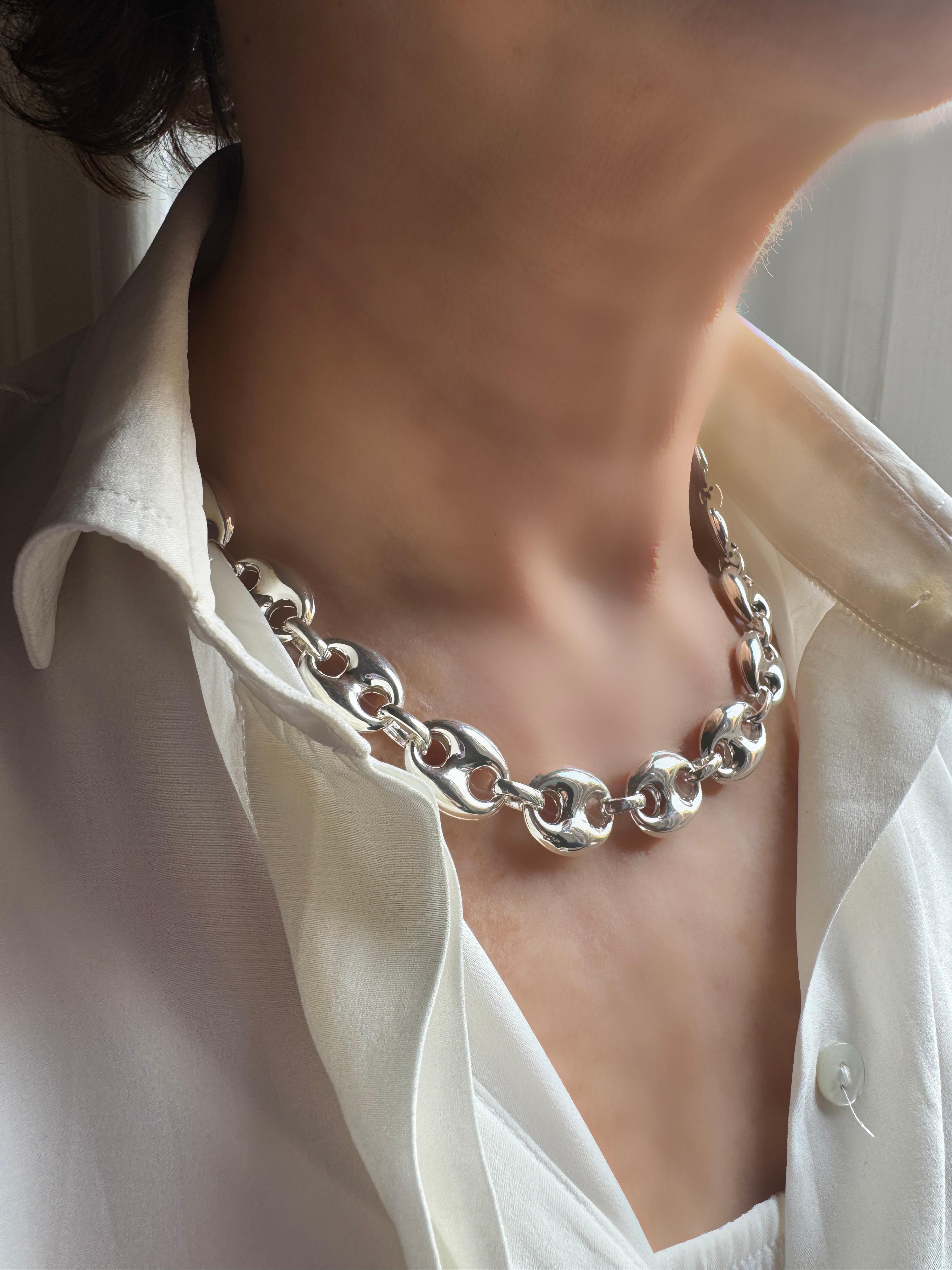 Ankerkette von Rossella Ugolini aus Sterlingsilber, Sterlingsilber-Halskette, hergestellt in Italien im Angebot 7