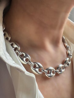 Rossella Ugolini Anchor Chain Sterling Silver Chain Necklace Made in Italy