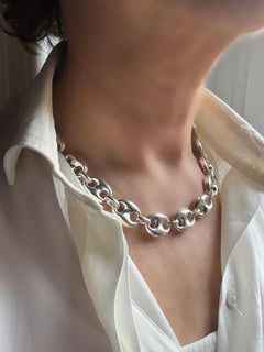Rossella Ugolini Anchor Chain Sterling Silver Chain Necklace Made in Italy