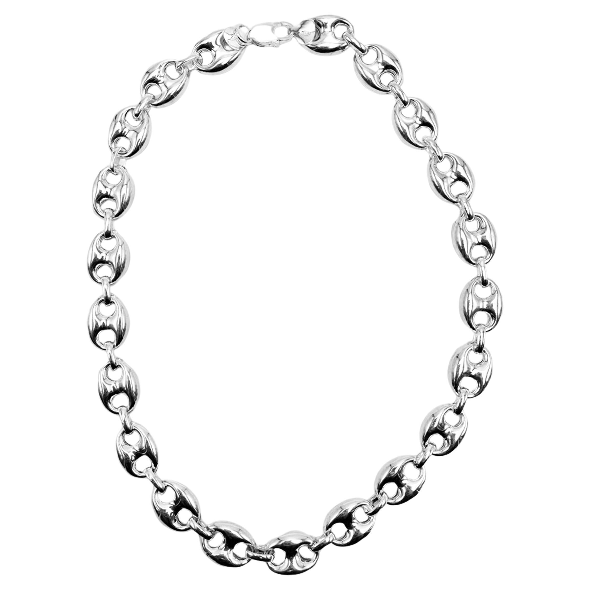 Ankerkette von Rossella Ugolini aus Sterlingsilber, Sterlingsilber-Halskette, hergestellt in Italien im Angebot