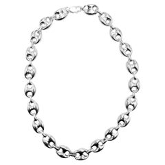 Used Rossella Ugolini Anchor Chain Sterling Silver Chain Necklace Made in Italy