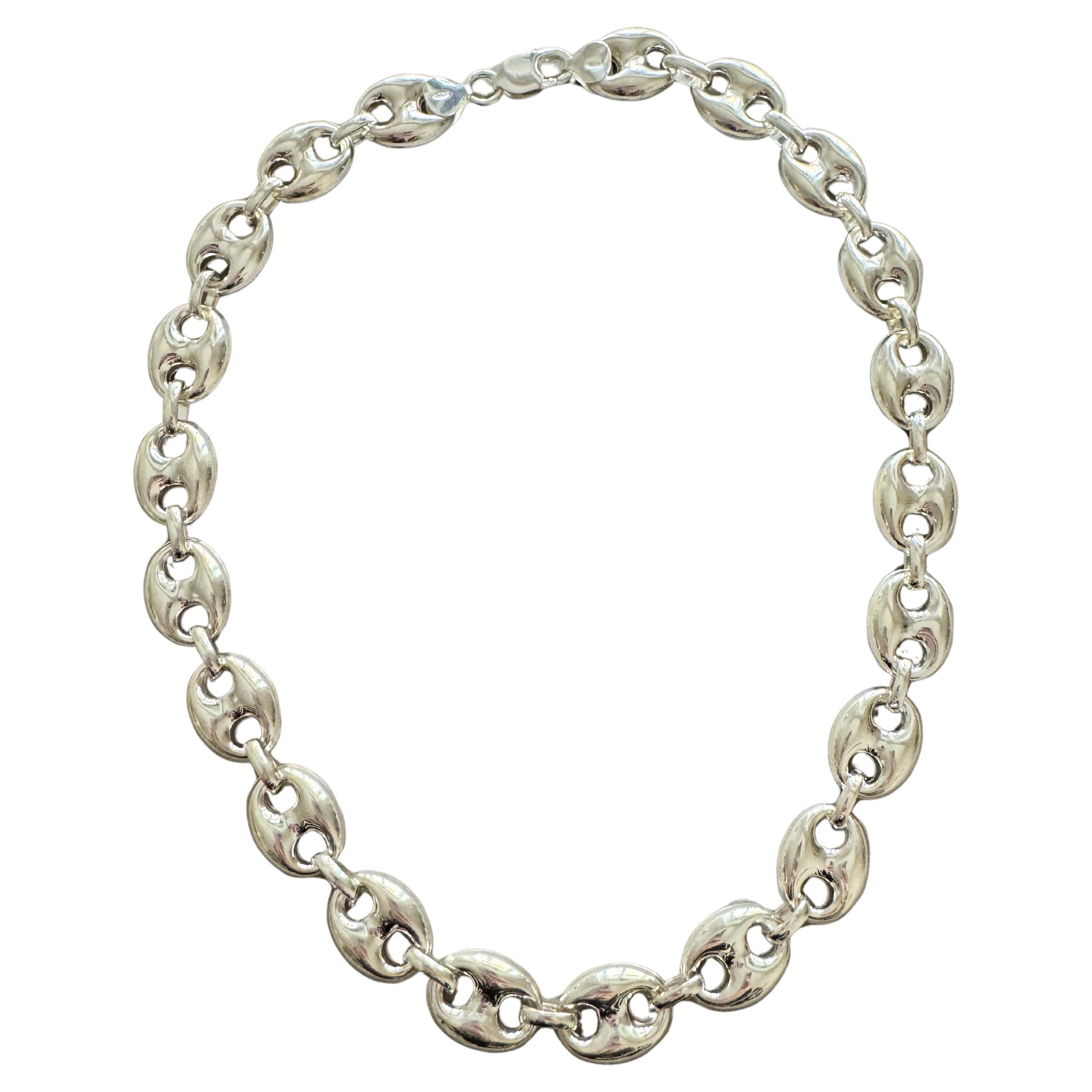 Rossella Ugolini, collier chaîne ancre en argent sterling fabriqué en Italie en vente