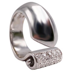 Rossella Ugolini Art Deco Stil 18K Gold 0,22 Karat Weißer Diamant-Ring