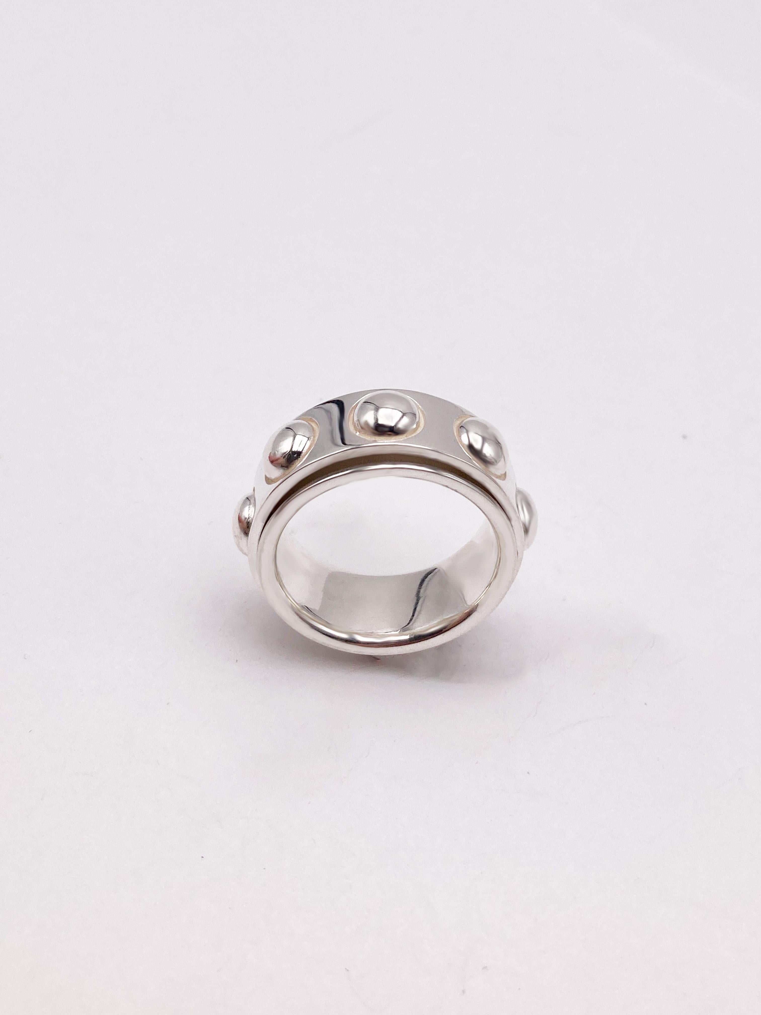 Men's Rossella Ugolini Brushed Platinum Rotating No Stress Man Band Ring For Sale