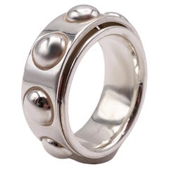 Rossella Ugolini Gebürstetes Platin Rotierende No Stress Man Band Ring