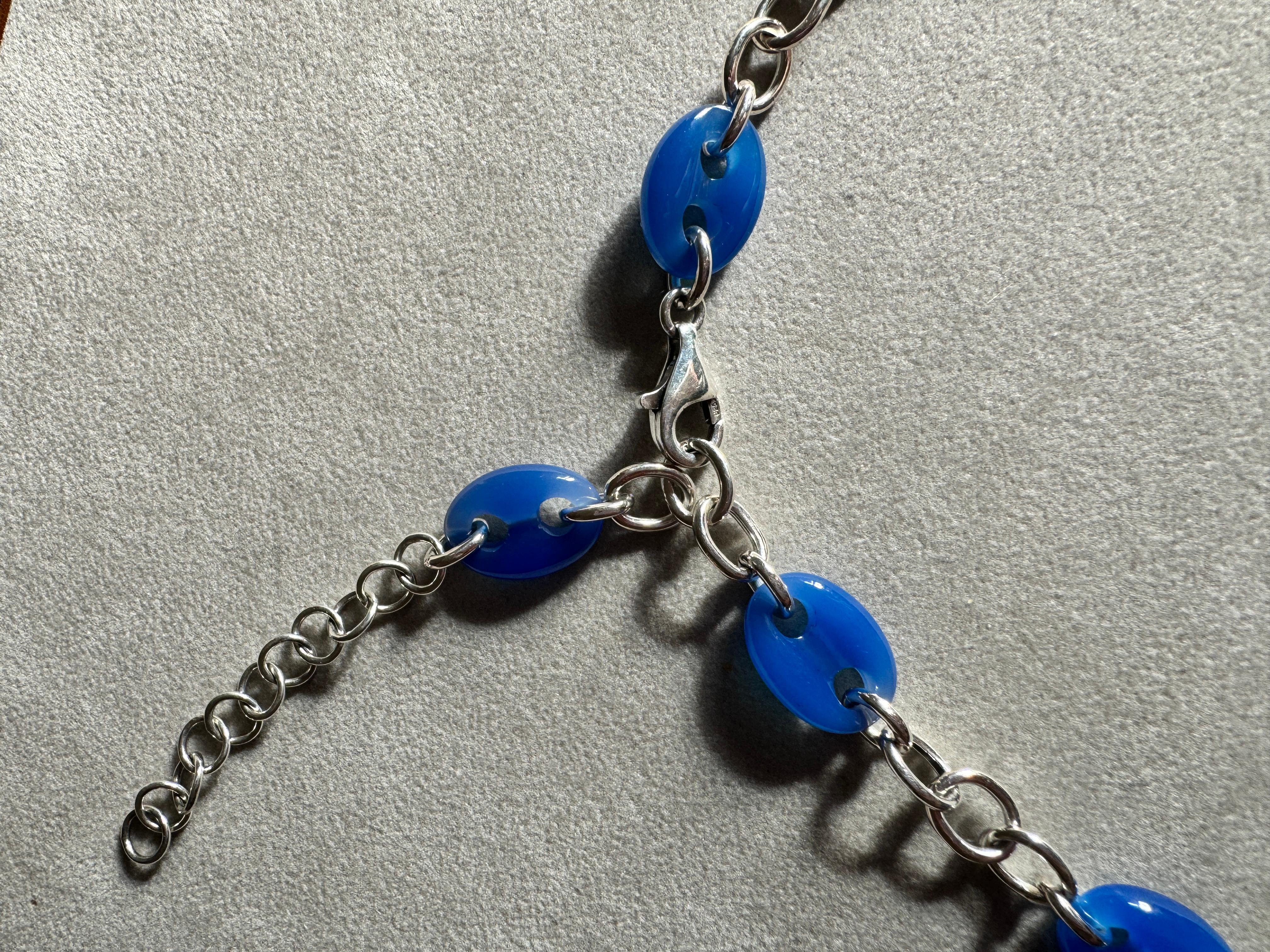 Rossella Ugolini Catena D'Ancre Collana a catena in agata blu A. Silver in vendita 6
