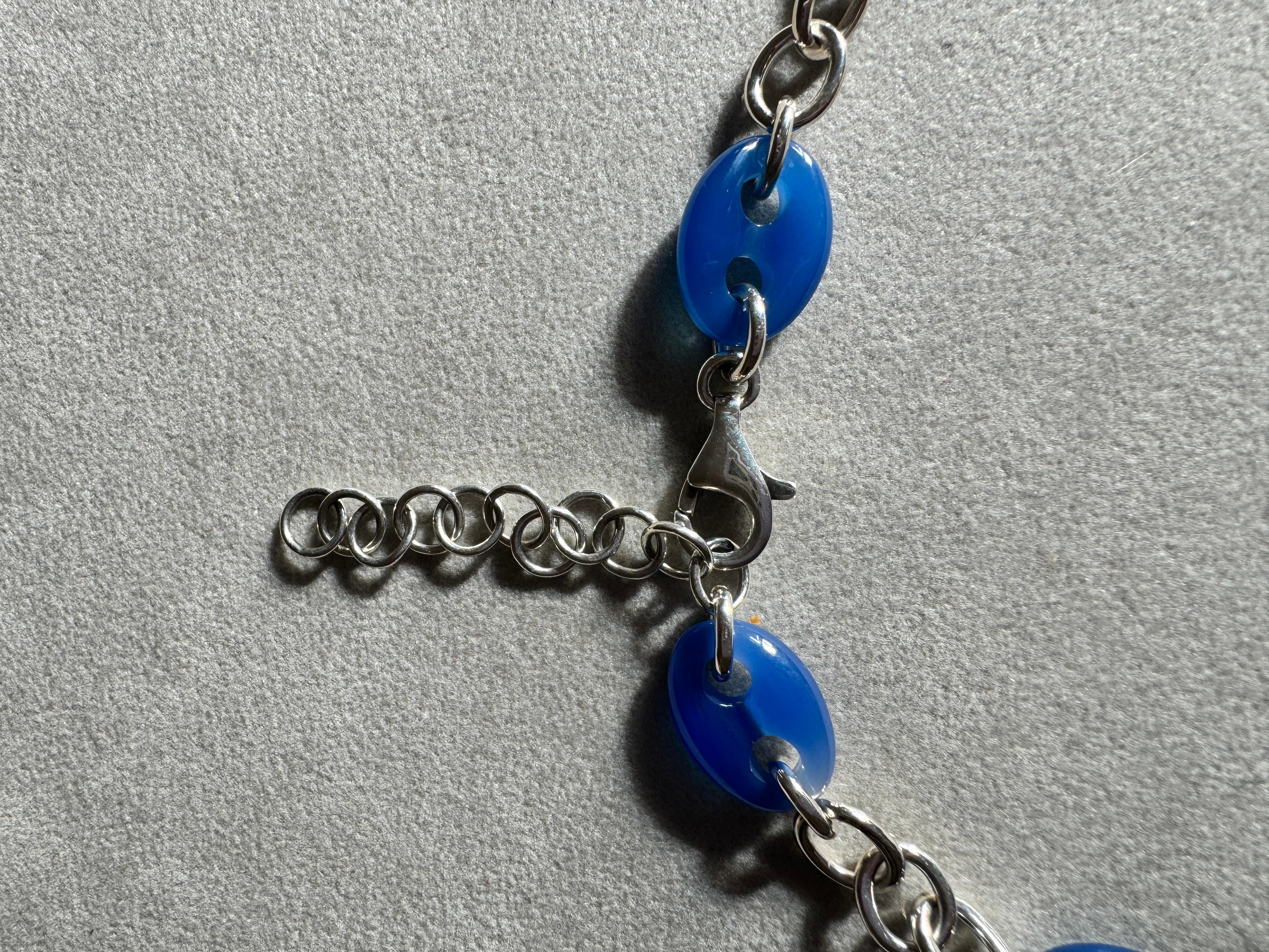 Rossella Ugolini Catena D'Ancre Collana a catena in agata blu A. Silver in vendita 7