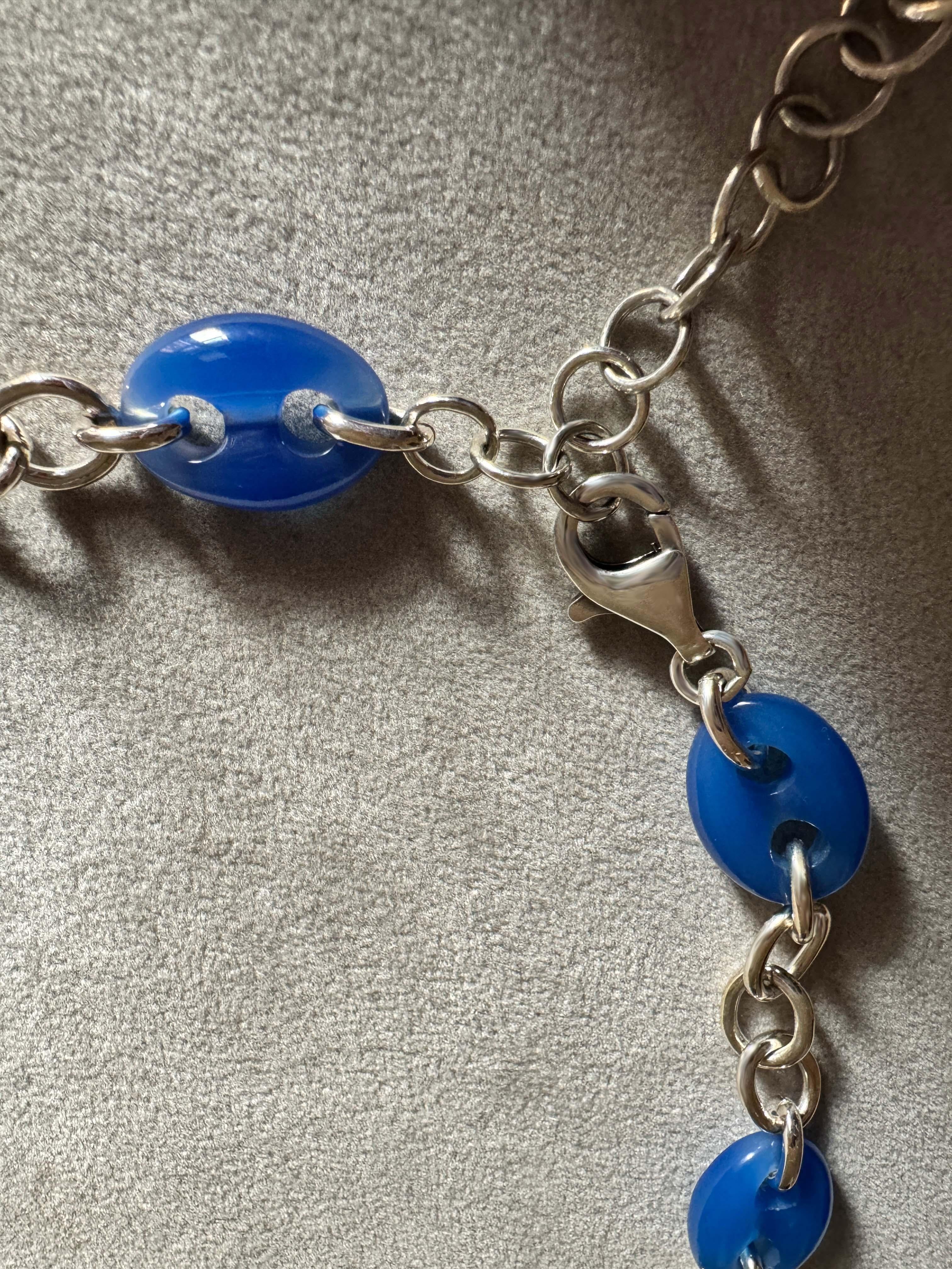 Rossella Ugolini Catena D'Ancre Collana a catena in agata blu A. Silver in vendita 4